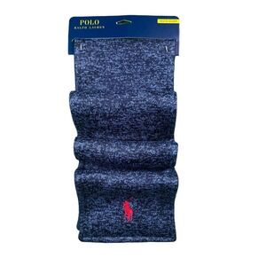 NWT Polo Ralph Lauren Youth Scarf Navy Blue Embroidered Red Pony One Size O/S